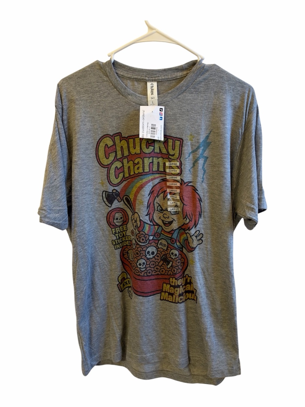 Chucky Charm T-Shirt "They're Magical Malicious" Size L - NWT **